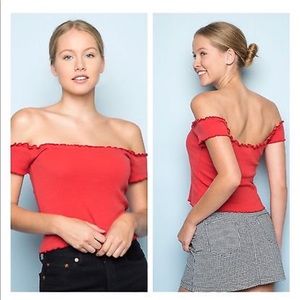 Brandy Melville off the shoulder red top